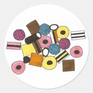 Allsorters All Sorts Licorice Candy Runt Klistermärke