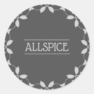 Allspice Spice Burk-etikett Runt Klistermärke