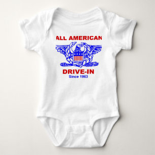 Allt amerikanHAMBURGAREdrev i bebisjersey T Shirt