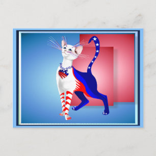 Allt amerikanskt cat-vykort vykort