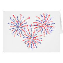 Allt-amerikanskt Fireworks-kort