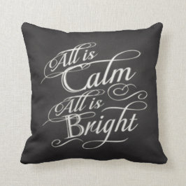 Allt är all lugn, är ljus svart tavlajul kudde