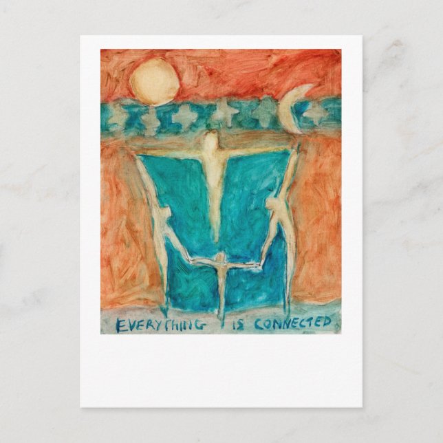 Allt är anslutet och finns samtidigt. vykort (Framsida)