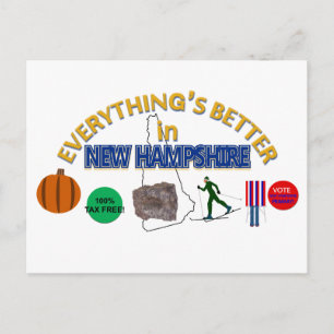 Allt är bättre i New Hampshire Postcard Vykort