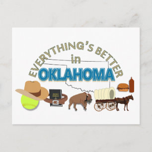 Allt är bättre i Oklahoma-vykort Vykort