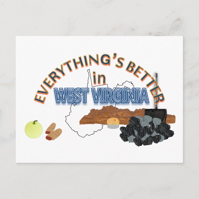 Allt är bättre i Väster Virginia Postcard Vykort (Framsida)