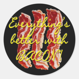 Allt är bättre med Bacon Stickers Runt Klistermärke