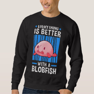 Allt är bättre med Blobfish Memly Ugly Blob Lång Ärmad Tröja