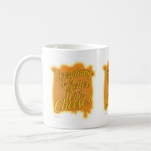 Allt är bättre med ost. Rolig Motto Kaffemugg