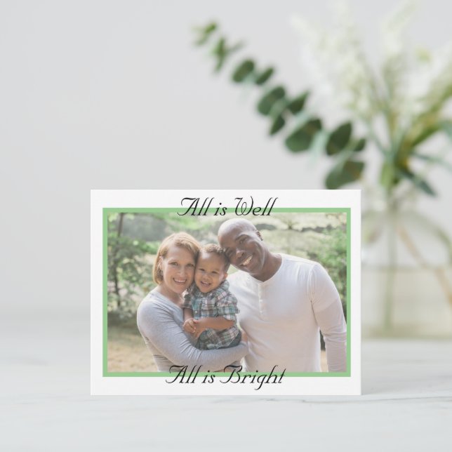 Allt är bra, allt är Bright Photo jul Vykort (Stående Fram)