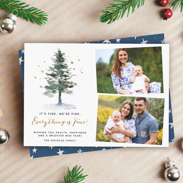 Allt är Bra Funny Julafton Citat 2-foto Julkort (Skapare uppladdad)