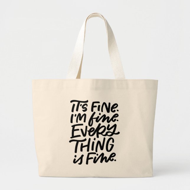 Allt är Bra Hand Lettered Tote Jumbo Tygkasse (Framsidan)