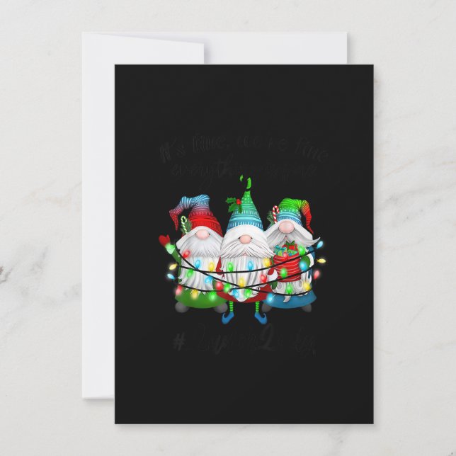 Allt är Bra Lunch Dam God jul Julafton Inbjudningar (Framsida)