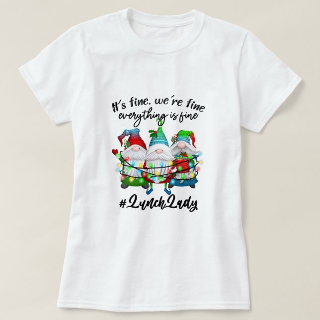 Allt är Bra Lunch Dam God jul Julafton T Shirt (Design framsida)