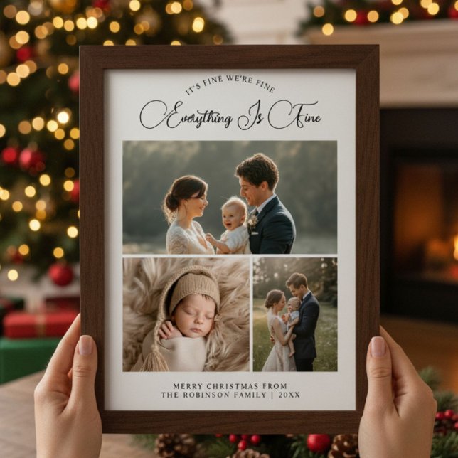 Allt är bra Mysig familjefotokort Julkort (Skapare uppladdad)