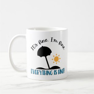 Allt är Bra Quarantine Beach Funny Quote Kaffemugg