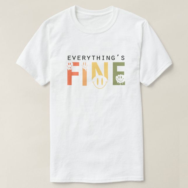 Allt är bra Retro Smältande Glad Bubbla  T Shirt (Design framsida)