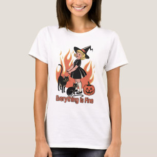 Allt är Bra Retro Witch Halloween. T Shirt
