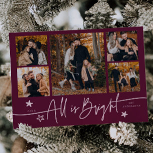 Allt är Bright Cranberry Multi Photo Helgdag Card Julkort