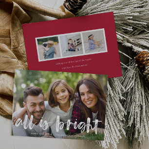 Allt är Bright Fullt Photo Helgdag Card Julkort