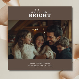 Allt är Bright jul Photo Mörk Brownish Grått Julkort