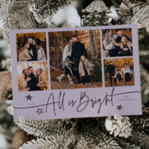 Allt är Bright Lila Multi Photo Helgdag Card Julkort