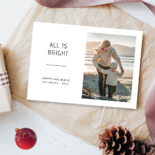Allt är Bright Minimalist Coastal Family Photo Julkort