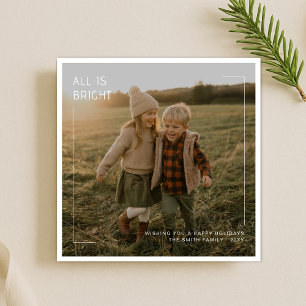Allt är Bright Modern Family Kids Photo jul Julkort