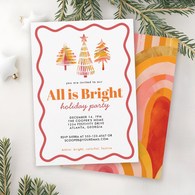 Allt är Bright Modern Julfest Inbjudningar (Available in both printed and instant download digital formats.)