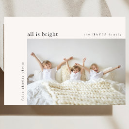 Allt är Bright Modern Minimal jul Kids Photo Julkort