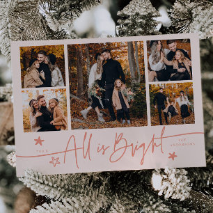 Allt är ett Bright Peach Multi Photo Helgdag Card Julkort