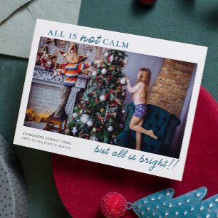 Allt är ett ljus med minimalt Jul Kids Photo Julkort
