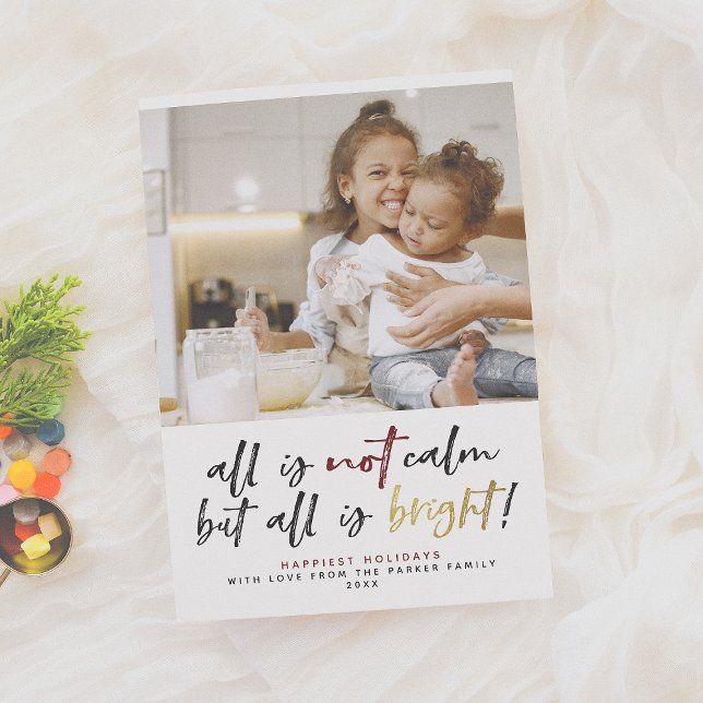 Allt är inte Lugn, men allt är ljust! Julfoto Julkort (Skapare uppladdad)