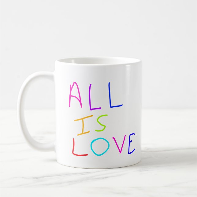 Allt är kärlek-regnbågsfärgat pride LGBTQ gay june Kaffemugg (Vänster)