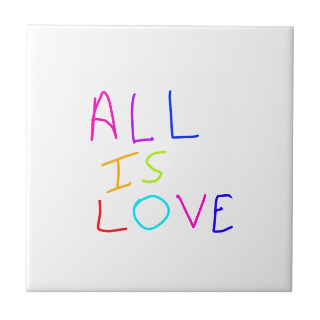 Allt är kärlek-regnbågsfärgat pride LGBTQ gay june Kakelplatta (Framsidan)