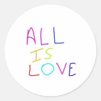 Allt är kärlek-regnbågsfärgat pride LGBTQ gay june Runt Klistermärke