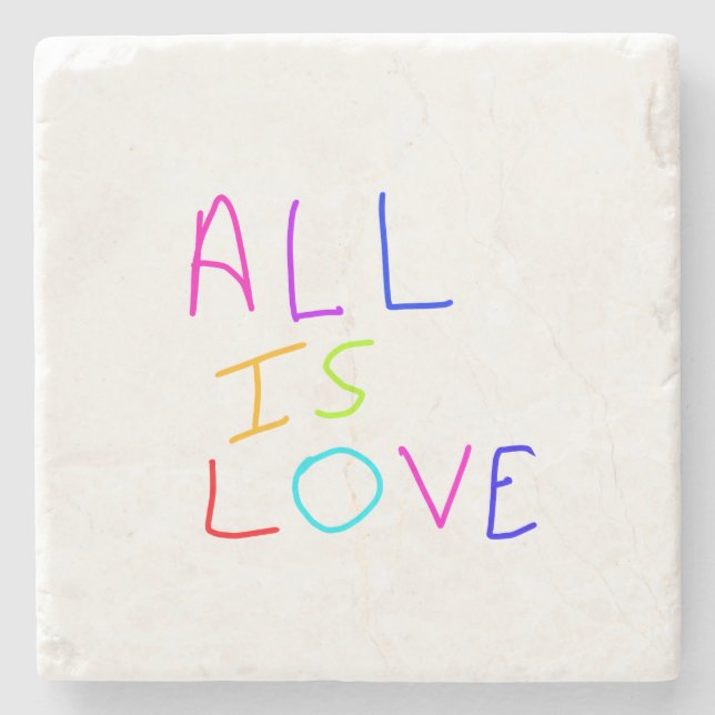 Allt är kärlek-regnbågsfärgat pride LGBTQ gay june Stenunderlägg (Framsidan)