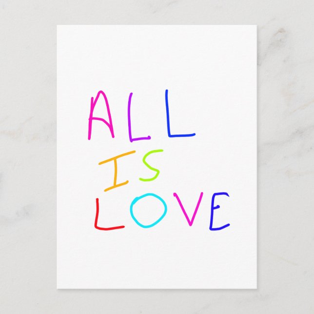 Allt är kärlek-regnbågsfärgat pride LGBTQ gay june Vykort (Framsida)
