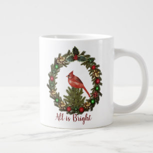 Allt är ljus röd kardinal jul-andedräkt jumbo mugg