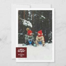 Allt är ljust burgunder röda rutmönster festliga julkort