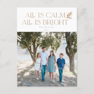 Allt är Lugn Alla är Bright Jul Photo Vykort