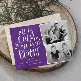 Allt är Lugn Alla är Bright Lila 2 Photo Julkort