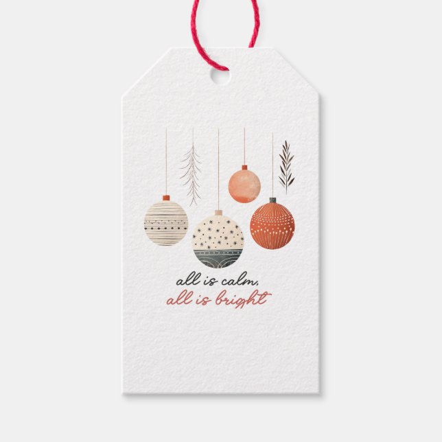 Allt är Lugn Alla är en ljus jul Presentetikett (Framsidan)