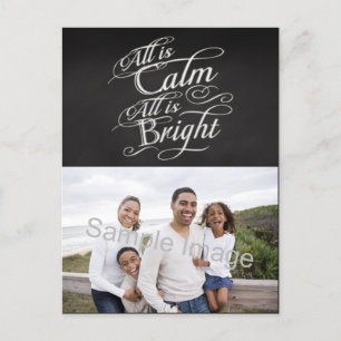 Allt är Lugn, allt är Bright Chalkboard-jul Helg Vykort