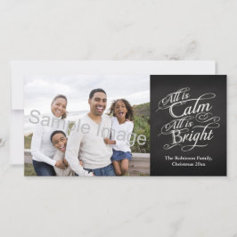 Allt är Lugn, allt är Bright Chalkboard-jul Julkort