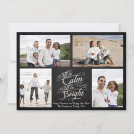 Allt är Lugn, allt är Bright Chalkboard-jul Julkort