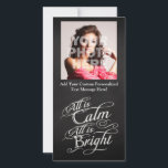 Allt är Lugn, allt är Bright Chalkboard-jul Julkort<br><div class="desc">Allt är Lugn,  allt är Bright.  Mörk charcol grått chalkboard black board-bakgrund med finare-skript med kritutseende med ord från berömden,  jul sång,  tyst natt.  En känslig och rörande söt för att påminna om säsongens skönhet och slendor!</div>