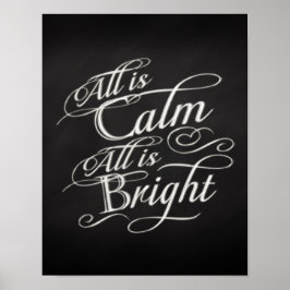 Allt är Lugn, allt är Bright Chalkboard-jul Poster