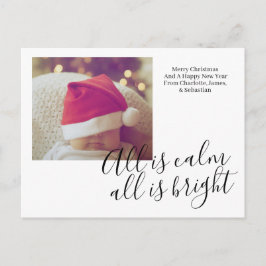 Allt är Lugn allt är en ljus Personlig jul Helg Vykort