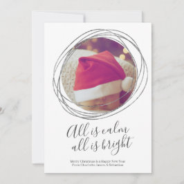 Allt är Lugn allt är en ljus Personlig jul Julkort